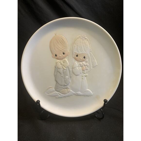 Precious Moments 7” Wedding Plate 1980 “The Lord Bless You And Keep You” E5216 - Picture 2 of 7